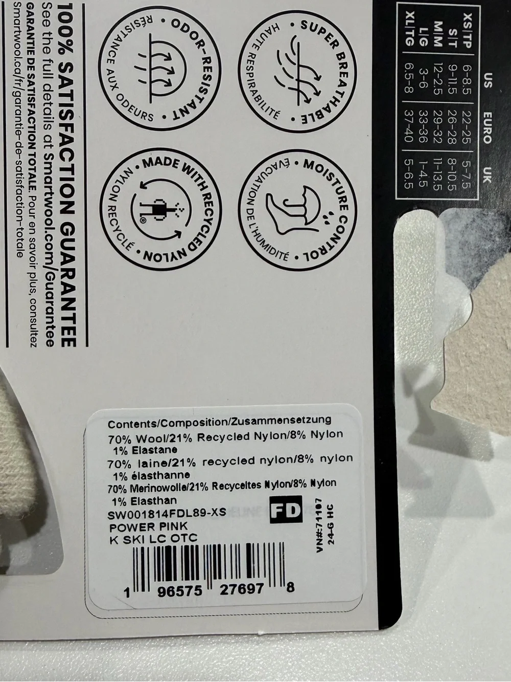 SmartWool Kids XS Light Cushion Ski Socks Over the Calf Pink Mountain NWT Snow